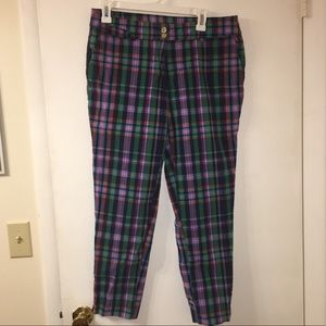 Anne Klein Plaid Trousers Ankle Length 10